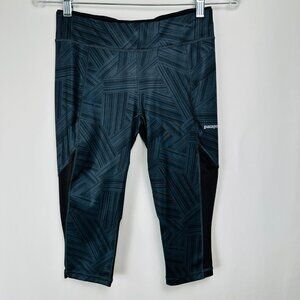 Patagonia Endless Run Capri Crop Leggings Women's Sm Blue Gray Crossfit Gorpcore